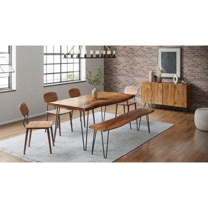 Nature's Edge Solid Acacia 79" Modern Live Edge Dining Table