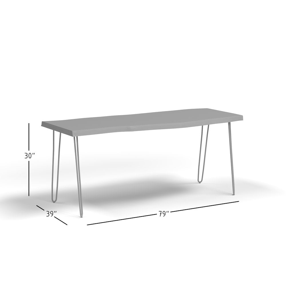 Nature's Edge Solid Acacia 79" Modern Live Edge Dining Table