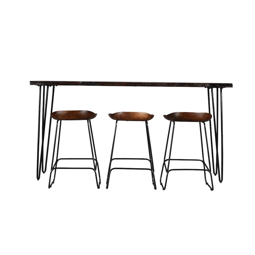 Nature's Edge Solid Acacia Four Piece 72" Counter Height Dining Set