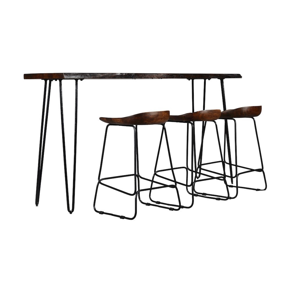 Nature's Edge Solid Acacia Four Piece 72" Counter Height Dining Set