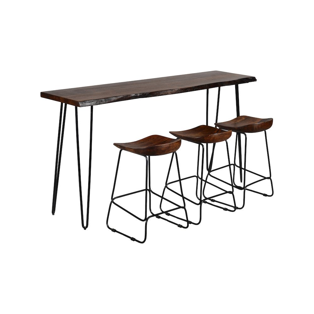Nature's Edge Solid Acacia Four Piece 72" Counter Height Dining Set