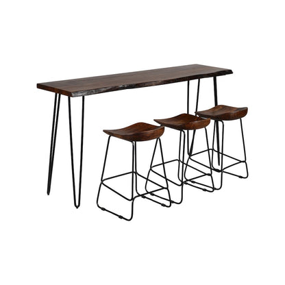 Nature's Edge Solid Acacia Four Piece 72" Counter Height Dining Set