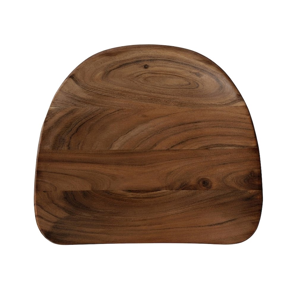 Solid Acacia Wood Backless Counter Height Bar Stools, Set of 2, Chestnut