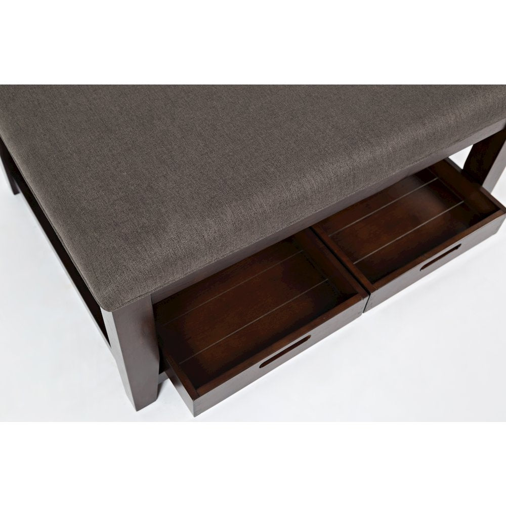 Twin Cities Contemporary Brown 38" Upholstered Ottoman Coffee Table