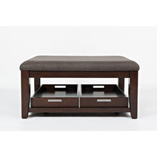 Twin Cities Contemporary Brown 38" Upholstered Ottoman Coffee Table