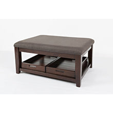 Twin Cities Contemporary Brown 38" Upholstered Ottoman Coffee Table