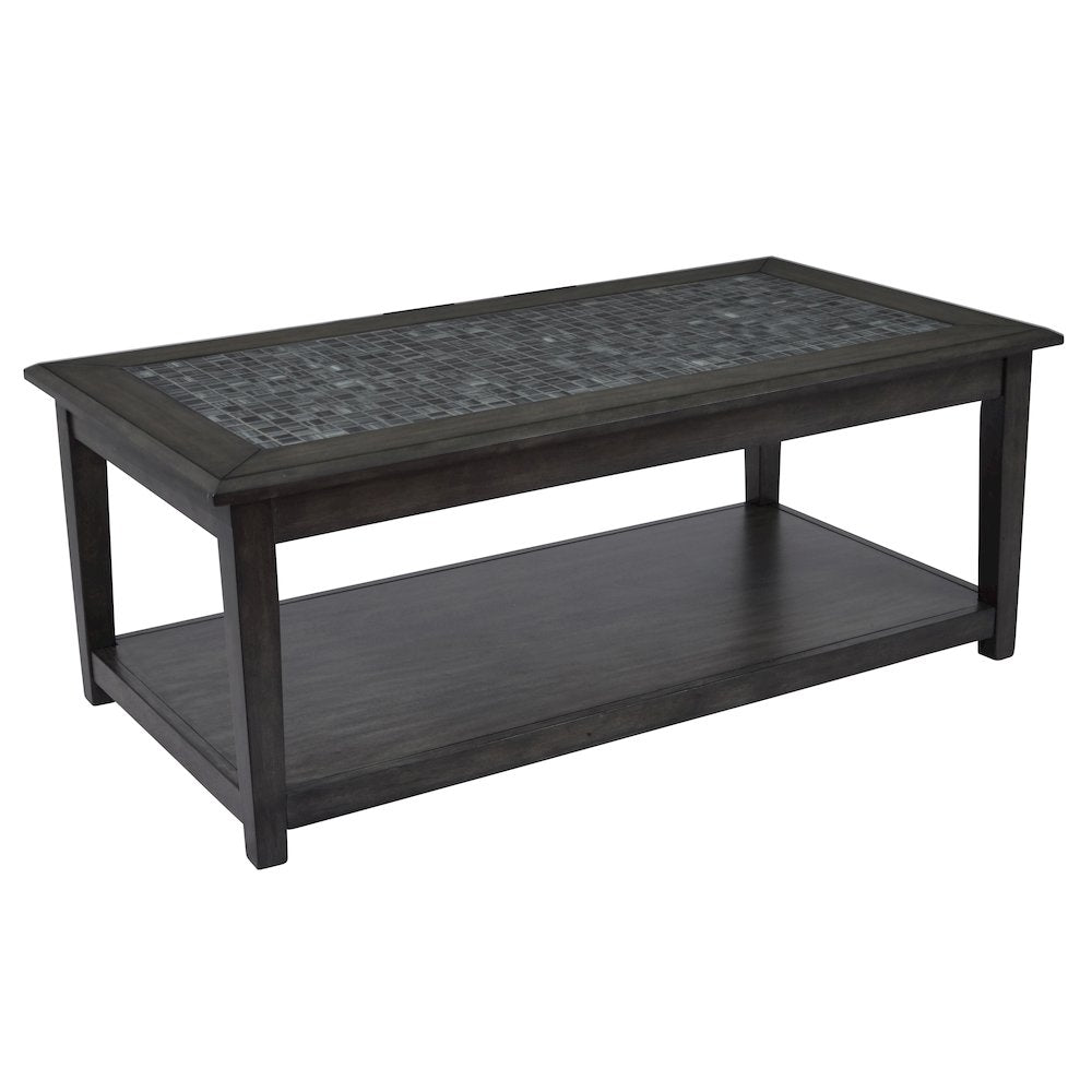 Baroque 48" Coffee Table with Mosaic Tile Inlay