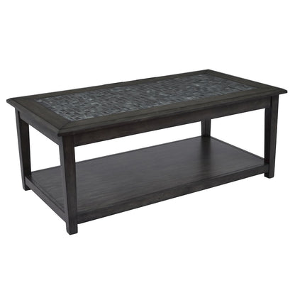 Baroque 48" Coffee Table with Mosaic Tile Inlay