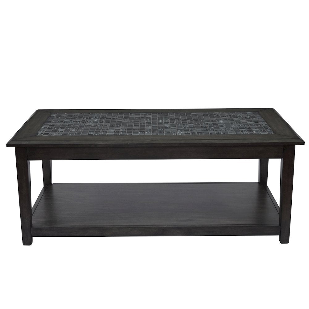 Baroque 48" Coffee Table with Mosaic Tile Inlay