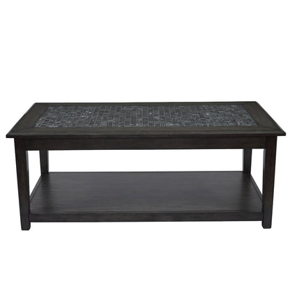 Baroque 48" Coffee Table with Mosaic Tile Inlay