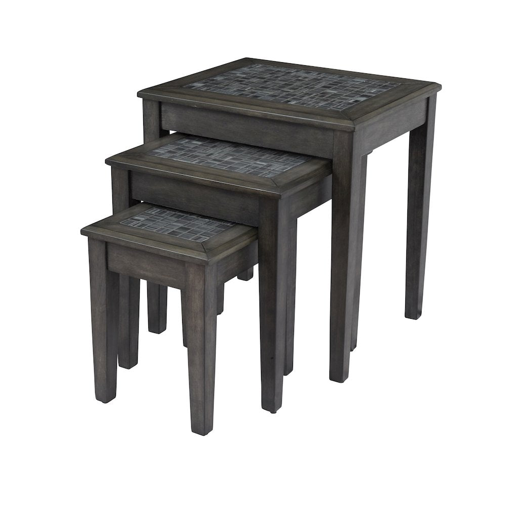 Baroque Nesting Tables with Mosaic Tile Inlay (Set of 3)