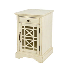 Power Chairside End Table with Outlet, Traditional Accent Table for Living Room