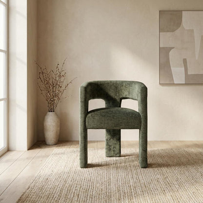 Modern Upholstered Counter Stool, Iron Frame, Rust, Single