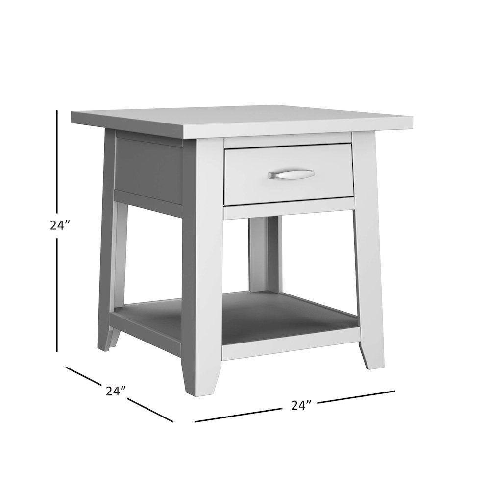 Telluride Rustic Farmhouse Solid Wood End Table with Storage