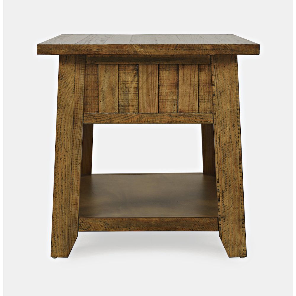 Telluride Rustic Farmhouse Solid Wood End Table with Storage