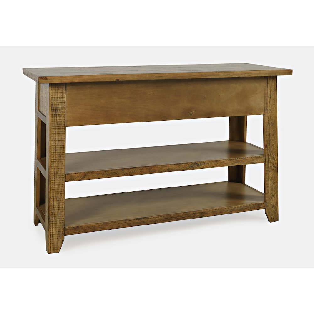 Rustic Farmhouse Solid Wood 50" Sofa Table with Drawers and Two Shelves