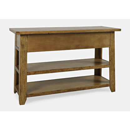 Rustic Farmhouse Solid Wood 50" Sofa Table with Drawers and Two Shelves