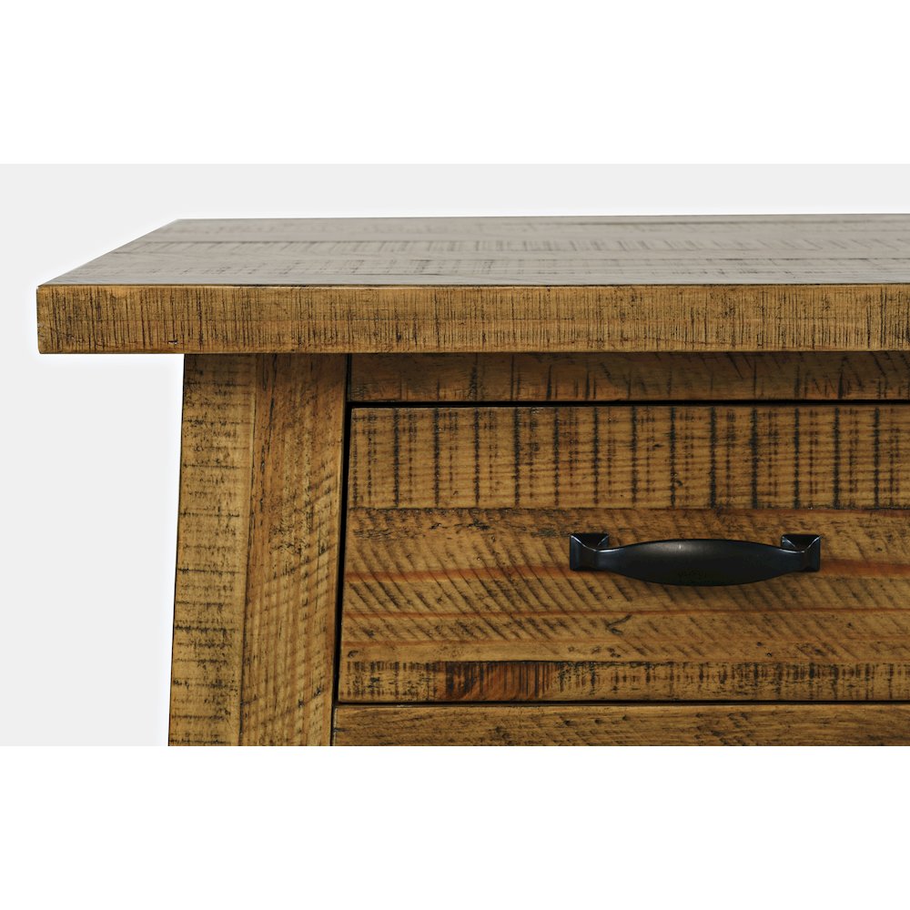 Rustic Farmhouse Solid Wood 50" Sofa Table with Drawers and Two Shelves