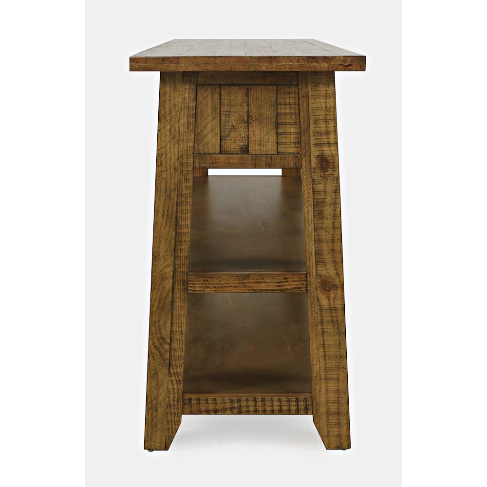 Rustic Farmhouse Solid Wood 50" Sofa Table with Drawers and Two Shelves