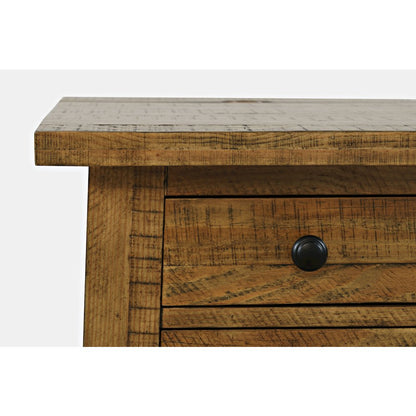 Telluride Rustic Farmhouse Solid Wood USB Charging Chairside End Table