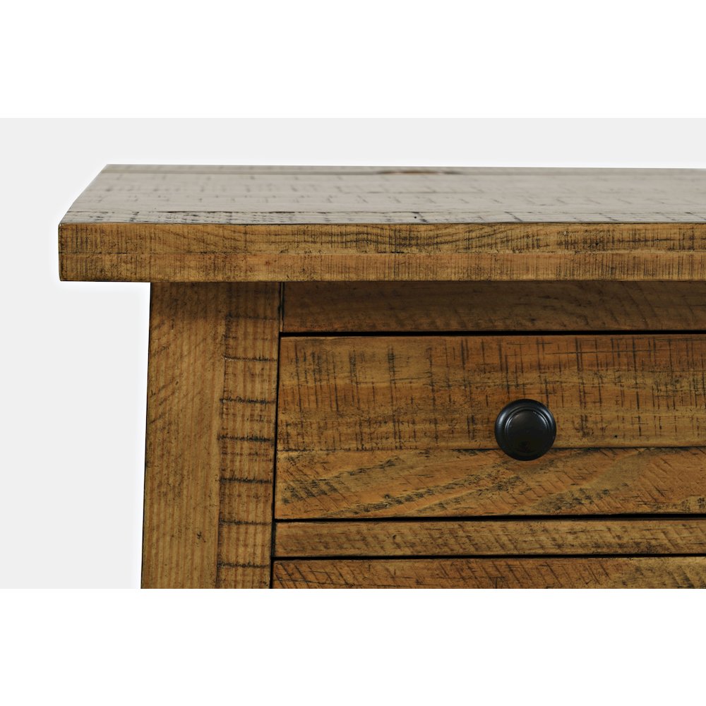 Telluride Rustic Farmhouse Solid Wood USB Charging Chairside End Table