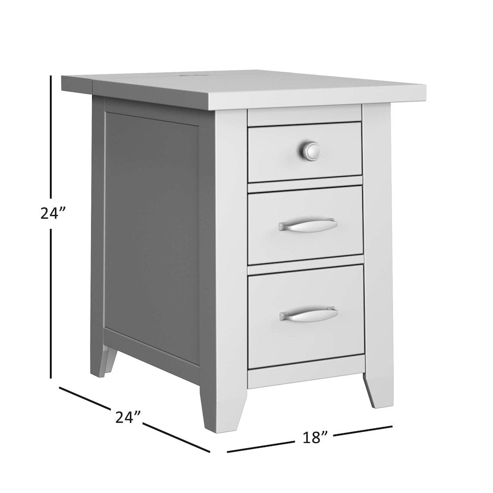 Telluride Rustic Farmhouse Solid Wood USB Charging Chairside End Table