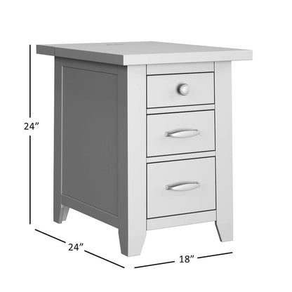 Telluride Rustic Farmhouse Solid Wood USB Charging Chairside End Table