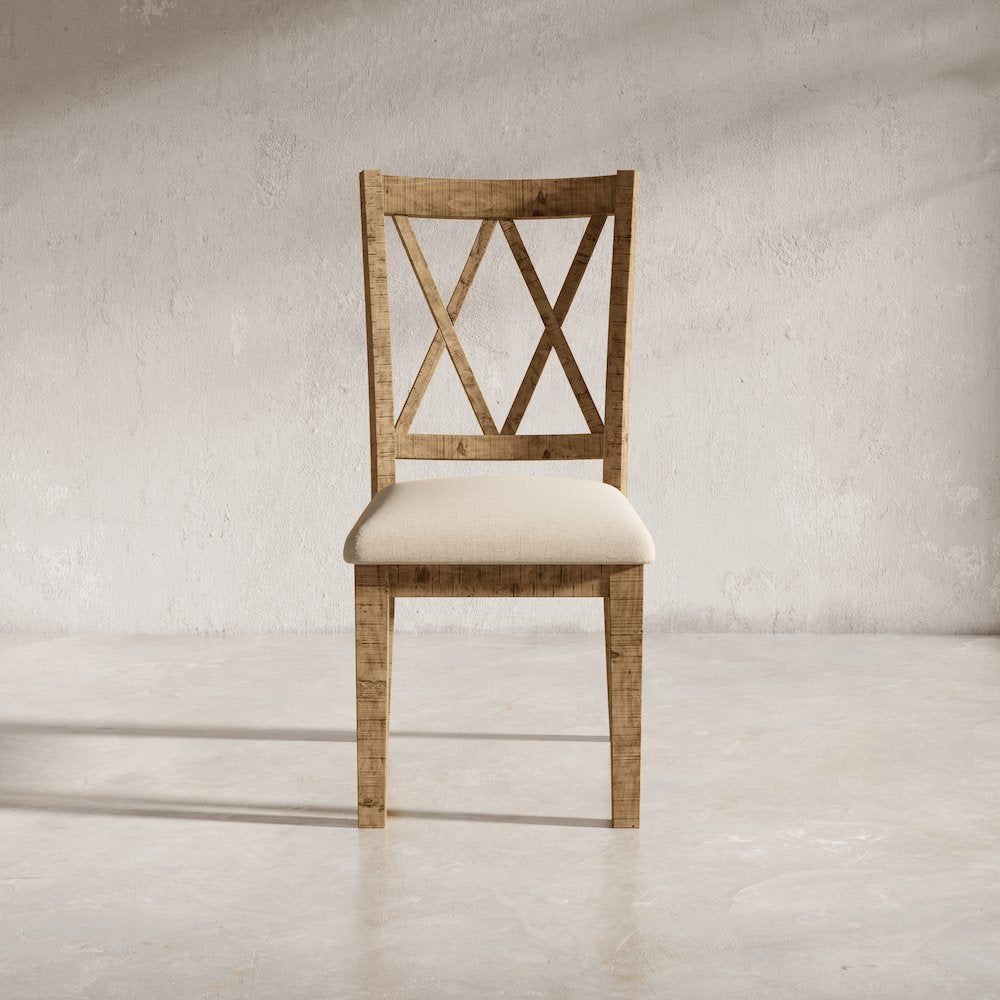 Rustic Distressed Pine Dining Chair (Set of 2)