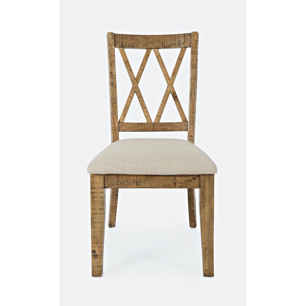 Dining Chair (Set of 2) Naturally Distressed Telluride, Cream Fabric