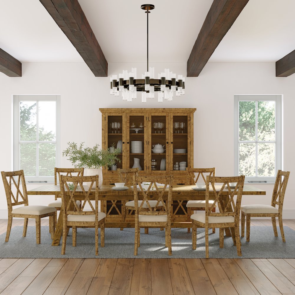 Rustic Distressed Pine Dining Chair (Set of 2)