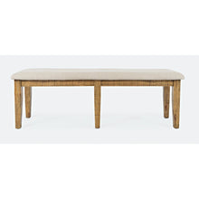 Telluride Rustic Farmhouse Solid Wood 55" Upholstered Dining Bench