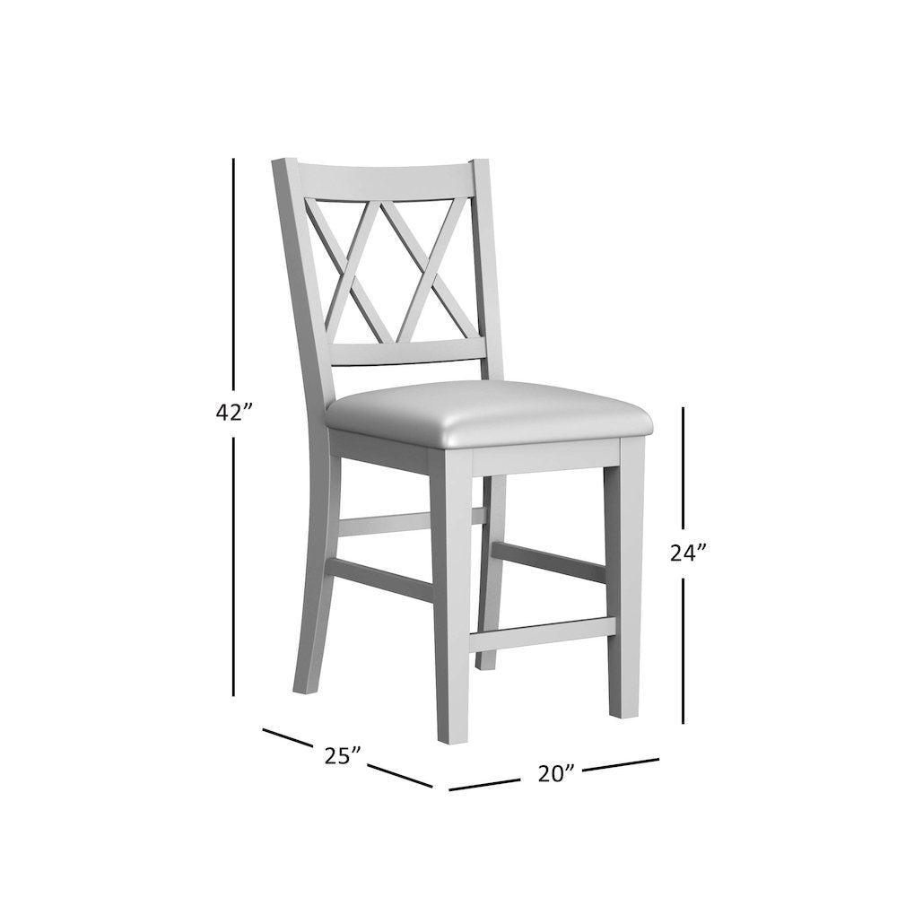 Telluride Rustic Farmhouse Solid Wood Upholstered Counter Stool (Set of 2)