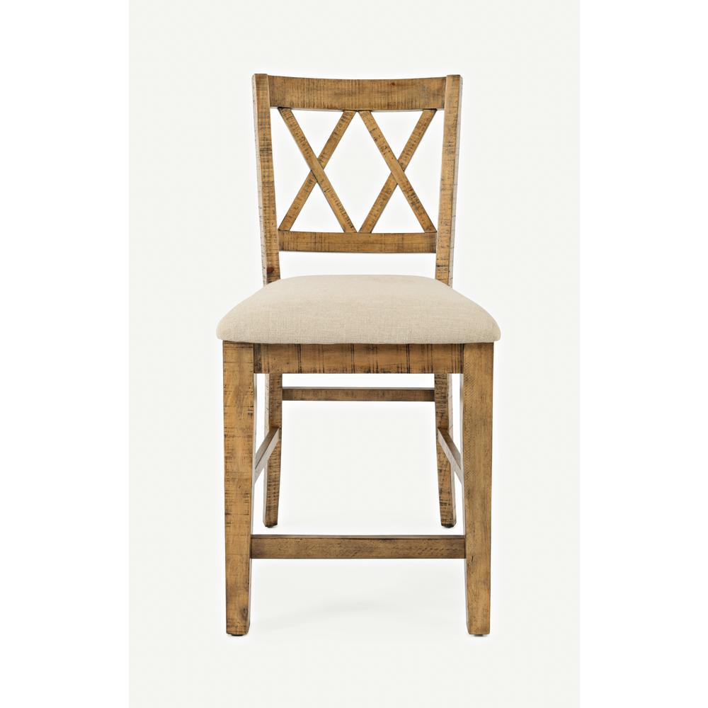 Counter Stool (Set of 2) Naturally Distressed Telluride, Cream Fabric
