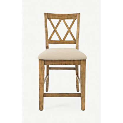 Counter Stool (Set of 2) Naturally Distressed Telluride, Cream Fabric