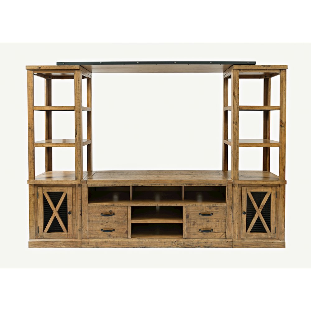 Telluride Rustic Farmhouse Solid Wood Entertainment Center with 60" TV Console
