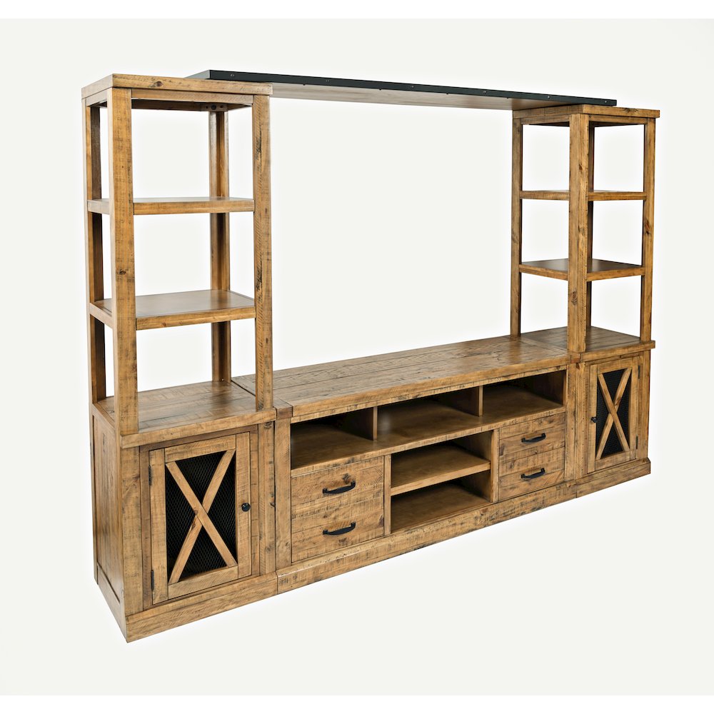 Telluride Rustic Farmhouse Solid Wood Entertainment Center with 60" TV Console