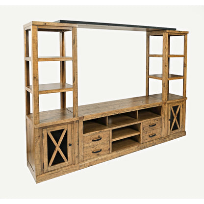 Telluride Rustic Farmhouse Solid Wood Entertainment Center with 60" TV Console