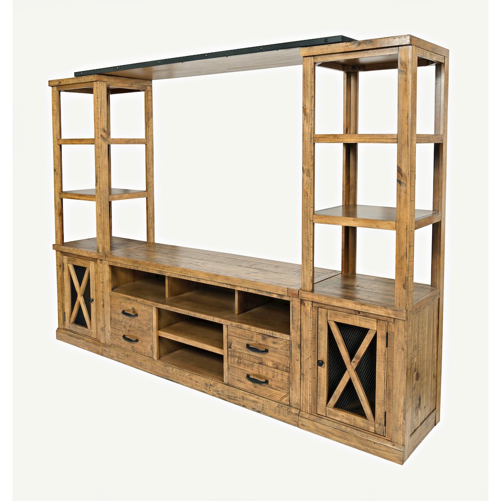 Telluride Rustic Farmhouse Solid Wood Entertainment Center with 60" TV Console