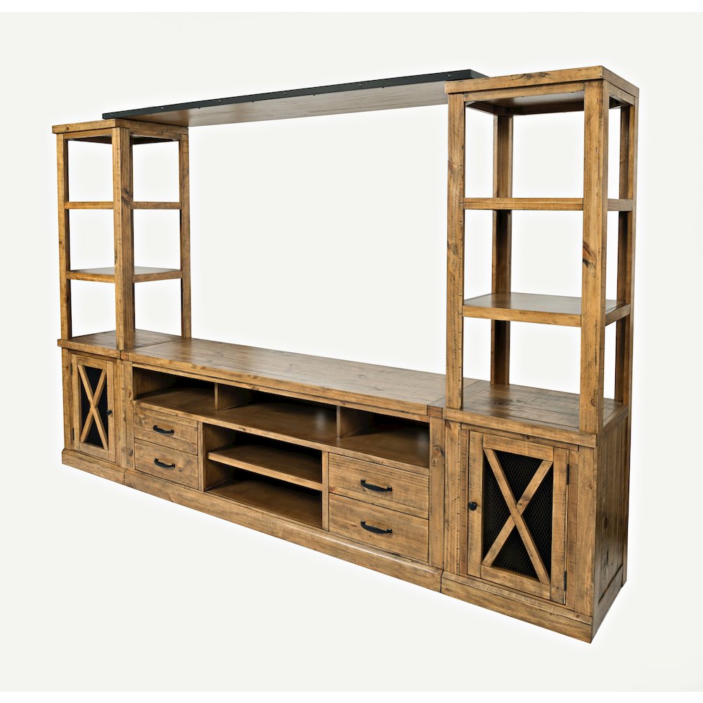 Telluride Rustic Farmhouse Solid Wood Entertainment Center with 70" TV Console