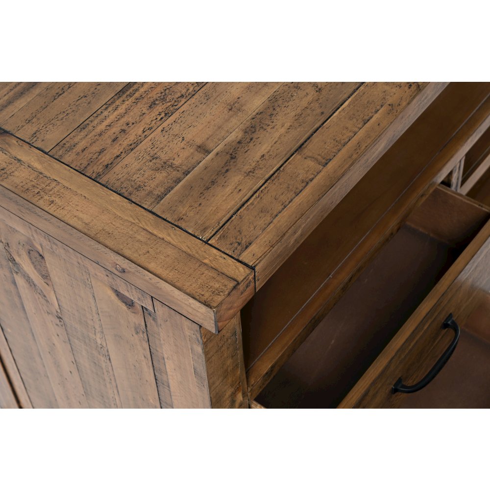 Telluride Rustic Farmhouse Solid Wood Entertainment Center with 70" TV Console