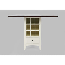 Solid Wood Farmhouse Storage Counter Drop Leaf Dining Table with Wine Rack