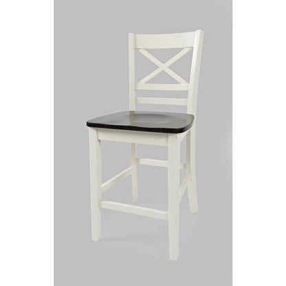 Asbury Park Solid Acacia Farmhouse X Back Stool (Set of 2)