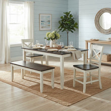 Solid Wood Farmhouse Counter Height Dining Table 4 Piece Set, White