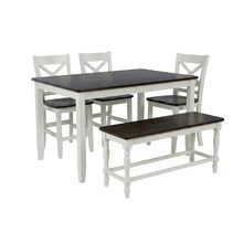 Solid Wood Farmhouse Counter Height Dining Table 4 Piece Set, White