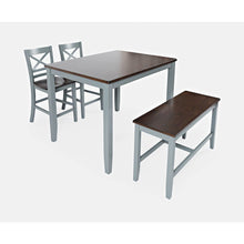 Asbury Park Solid Wood Farmhouse Four Piece Counter Height Dining Set with Bench