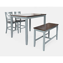 Asbury Park Solid Wood Farmhouse Four Piece Counter Height Dining Set with Bench