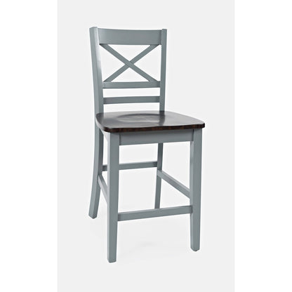 Asbury Park Solid Acacia Farmhouse X Back Stool (Set of 2)