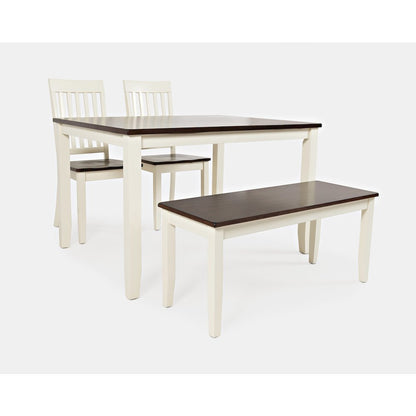 Decatur Lane Farmhouse 4 Piece Solid Wood Dining Set