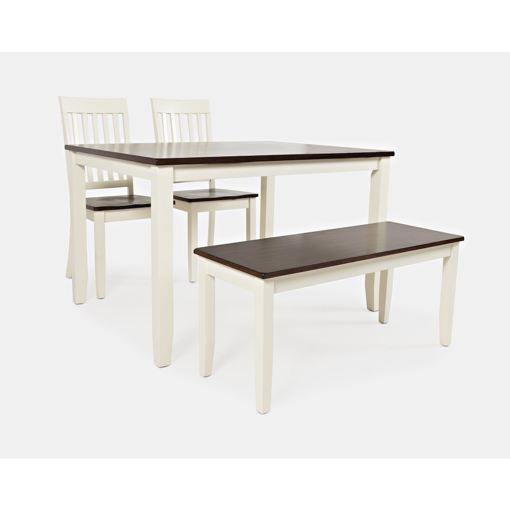 Decatur Lane Farmhouse 4 Piece Solid Wood Dining Set