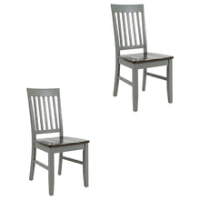Farmhouse Acacia Wood Dining Chair, Autumn Brown/Grey, Set of 2